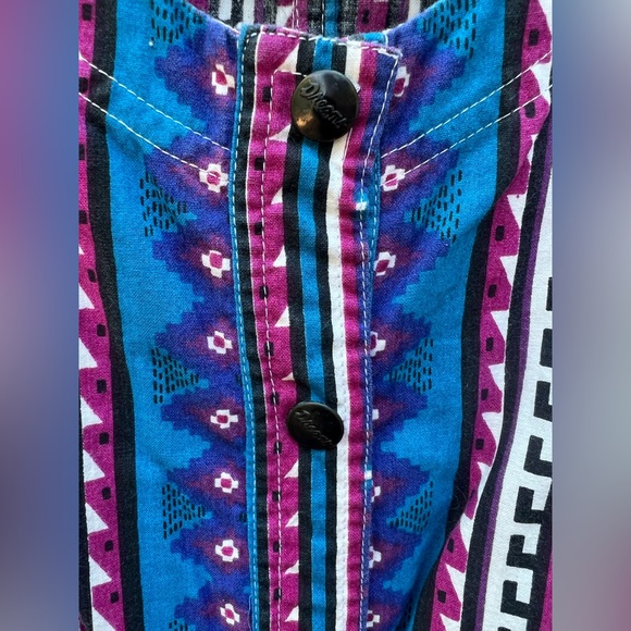 Vintage southwestern blue and purple print romper - Picture 3 of 10